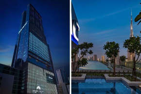 Paramount Midtown Deluxe 1 BR Apartment with Full Burj-Khalifa View